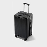 EAZZ【一体铝框】行李箱铝框拉杆箱万向轮旅行箱男女学生密码箱皮箱子 （超轻耐摔拉链）黑色 29英寸 15%选全球飞10-30天