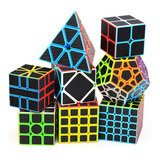 ZCUBE魔域（随机发）碳纤维 魔方三阶异形二阶四阶五阶套装初学顺滑金 碳纤维正阶+异形8件套