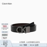 Calvin Klein Jeans男士商务休闲双面用ck字母金属扣孔腰带节日礼物HC0593