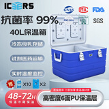 ICERS艾森斯40L保温箱PU医用冷藏箱车载冰箱户外高温保热箱便携式钓箱