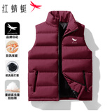 红蜻蜓（RED DRAGONFLY）冬季男加厚保暖简约舒适百搭休闲运动立领防风上衣马甲 红色 M