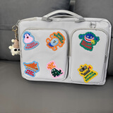 电脑包16英寸手提包女14寸笔记本包单肩防震华为苹果联想拯救者 【肩带+套行李箱】灰色-14寸 防水面料/均匀裁线/防震耐磨