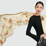 万事利【丝瓷套装礼盒】真丝丝巾送妈妈生日礼物 石榴家园夫人礼