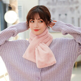 达芬奇密码 冬季流行时尚日系可爱仿獭兔毛纯色围脖 皮粉