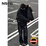 NSFG 美式飞行夹克外套秋季男bomber冬季棉服正肩工装短款加厚棒球服 黑色 【棉服款】 XL （145-165斤）