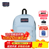 JANSPORT杰斯伯书包轻便双肩包男女旅行包简约背包电脑包学生校园 85VI7G7 雾霾蓝-侧边袋/20L