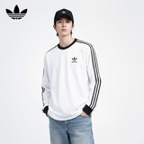 阿迪达斯 （adidas）三叶草系列 男 3-STRIPES LS T 长袖 IA4879 白色  L 