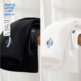 JEANSWEST LIFE真维斯纯棉长袖t恤男春秋新款小胸标印花打底衫青少年220g上衣男A