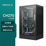九州风神（DEEPCOOL）CH270立式背插机箱/竖置垂直MATX结构/支持背插主板/兼容360水冷/ATX电源