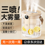 YOUMAKER 加湿器大容量卧室婴儿家用宿舍便携迷你小型无线空气低噪床头小巧补水办公室桌面usb车载香薰 【三喷大雾量】充电款白色丨安全防干烧丨可加自来水