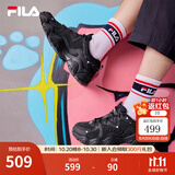 FILA 斐乐猫爪鞋4代女鞋老爹鞋情侣运动鞋复古时尚休闲鞋网面透气 【女款】黑-BK 40
