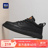海澜之家HLA男鞋休闲皮鞋子男士板鞋运动鞋HAAXXM1EBF038 黑色41