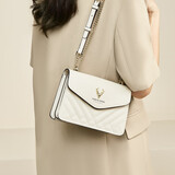 金狐狸（FOXER）牛皮女士包包女包大容量斜挎包女单肩包链条包轻奢女友生日礼物