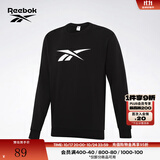 Reebok锐步官方男女黑色基础LOGO款百搭时尚经典圆领套头长袖卫衣 GR8472 黑色 S