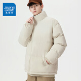 真维斯（Jeanswest）棉服男女款冬季潮牌保暖棉袄男士加厚棉衣外套2025新款情侣面包服 米白(杏) 纯色 M