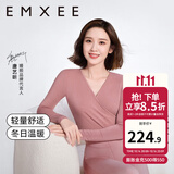 嫚熙（EMXEE）超皮孕妇秋衣秋裤套装秋冬哺乳月子服保暖内衣 奶茶色【中暖-发热纱】 M