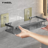 一卫（yweel）卫生间加厚太空铝浴室置物架免打孔浴巾架厨房壁挂式多功能收纳架 枪灰标准款-空心护栏【单层】