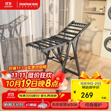 盼盼翼型晾衣架落地铝合金晒衣架折叠免安装灰色PP-980k经典款1.4M