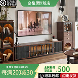 奈格思法式复古实木电视柜小户型客厅收纳储物柜一体黑色美式轻奢中古风 【FAS级红橡木+复古双色】1.8m霍格沃茨电视柜