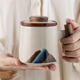 宅轻松茶杯茶水分离泡茶杯高档便携水杯子办公杯带过滤茶漏锦绣远山茶具