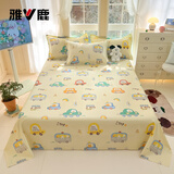 雅鹿纯棉床单单件学生宿舍单人床家用被单全棉床罩床垫保护套床品四季 汽车乐园 200*230cm床单【适合1.5米床】