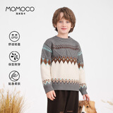 玛米玛卡（MOMOCO）童装男童毛衣2025冬款中大童休闲时尚毛衣 灰色 110