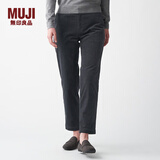 无印良品 MUJI 女式 弹力灯芯绒 锥形裤 BEE01C0A 烟熏蓝色 S
