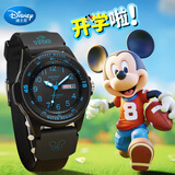 迪士尼（Disney）儿童手表6-12岁男孩生日礼物考试防水小学生男生只看时间夜光指针 升级米奇蓝色【星期日历显示】