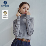 Navigare意大利小帆船女士高领修身打底衫高弹内搭纯色长袖T恤2335084501