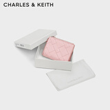 CHARLES&KEITH25秋季新品编织式短款钱包卡包零钱包CK6-10681212 Cotton Candy Pink棉花糖粉 XXS