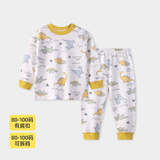 小狗比格儿童内衣套装男宝宝秋衣秋裤套装女纯棉春秋婴儿全棉睡衣 1930小恐龙 130 cm建议5-6岁【无肩扣】