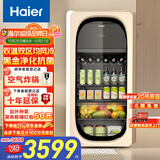 海尔（Haier）小红花绽放版-169L风冷无霜双温元气冰吧家用客厅办公室小冰箱饮料茶叶冷藏柜保鲜柜LC-169WLH9EY1