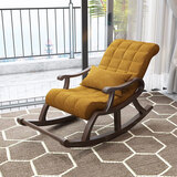 圣芳黛【乡村送货入户】实木摇椅懒人休闲摇摇椅逍遥椅午睡椅躺椅阳台椅 棕黄色 可拆洗