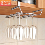 家佰利304不锈钢红酒杯架倒挂高脚杯架子免钉简约创意悬挂杯架 双排红酒杯架