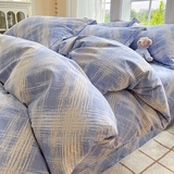 雅鹿家纺简约磨毛纯棉四件套100全棉床上用品冬季加厚床单被套宿舍4 维也纳LTT 1.8m 床单款 四件套(被套2x2.3)