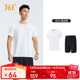 361°跑步运动套装男休闲健身宽松短袖短裤夏季男两件套652414001H-1