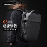 REEYEES5双肩包男士背包大容量多功能包商务出差旅行多用男包防水电脑包 骑士黑（纪念版）