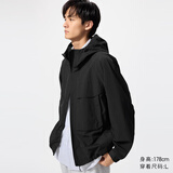 优衣库男装女装防风连帽外套/夹克户外休闲25秋冬新款478231 09 黑色 L