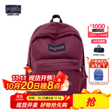 JANSPORT杰斯伯书包轻便双肩包男女旅行包简约背包电脑包学生校园 4QUE04S深紫酒红-侧袋+隔层