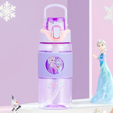 迪士尼儿童水杯男女学生礼物运动吸管杯夏季弹盖塑料喝水杯子540ML公主