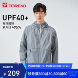 探路者（TOREAD）防晒衣春夏男女情侣轻薄透气防紫外线UPF40+防泼水户外风衣 TAZK81804 青蓝灰L