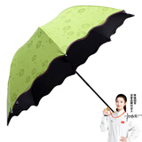 访客【雨伞】晴雨两用 创意雨伞 折叠伞男女通用太阳伞遮阳伞防晒伞 遇水开花绿色