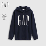 GAP男女装2025秋季新款logo印花抓绒宽松运动连帽衫卫衣786920 海军蓝 2XL (185/104A) 亚洲尺码