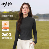 MJ STYLE撞色半高领薄绒打底衫女2025秋冬新款半拉链立领收腰显瘦长袖上衣