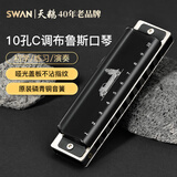 天鹅（SWAN）口琴10孔布鲁斯C调口琴初学者成人演奏推荐
