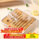 川岛屋日式竹茶盘家用托盘沥水小型简约客厅功夫茶具茶台茶托茶海 小号正方茶盘20*20*2.5cm