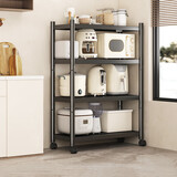 溢彩年华厨房置物架落地移动收纳货架烤箱锅架储物架【60*40*135cm】6138