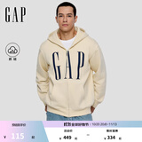GAP男女装2025秋季新款logo印花抓绒宽松运动连帽衫卫衣786920 米色 XL (180/100A) 亚洲尺码