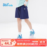 361°儿童短裤夏季男女童3-12岁透气运动裤梭织五分裤 藏青 150