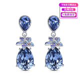 卡诗梵海洋之心耳钉女无耳洞耳夹高级感定情信物送女友生日情人节礼物 【无耳洞耳夹款】（蓝色）